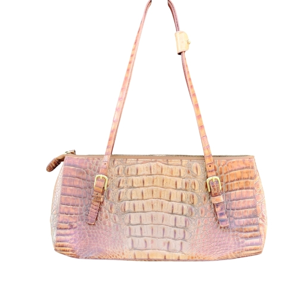 Brahmin Vintage Melanie Tomago Collection Crocodile-Embossed Shoulder Bag